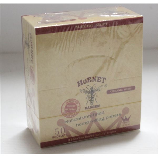 HORNET 50PK KINGSIZE NATURAL UNREFINED HEMP PAPERS