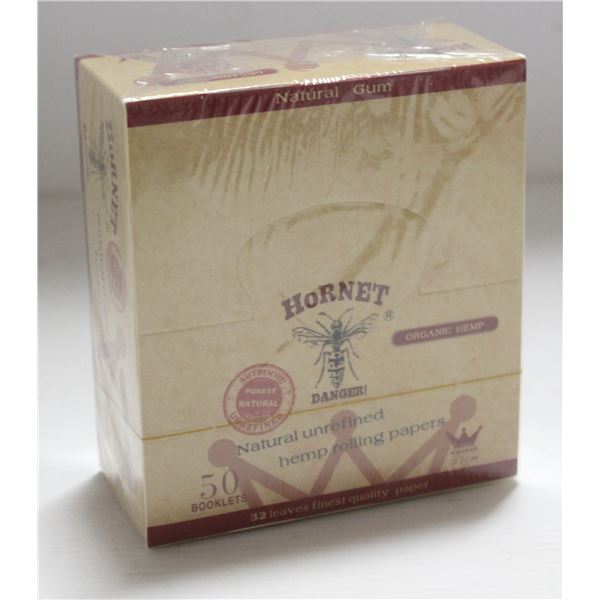 HORNET 50PK KINGSIZE NATURAL UNREFINED HEMP PAPERS