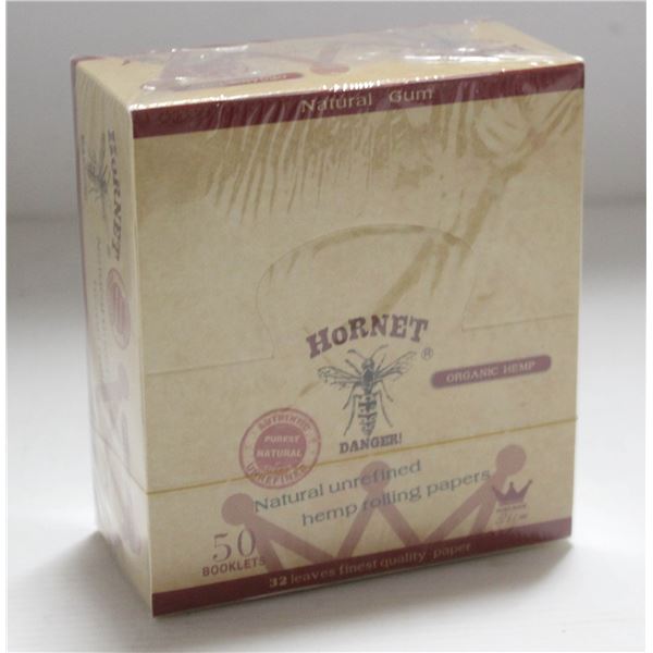 HORNET 50PK KINGSIZE NATURAL UNREFINED HEMP PAPERS
