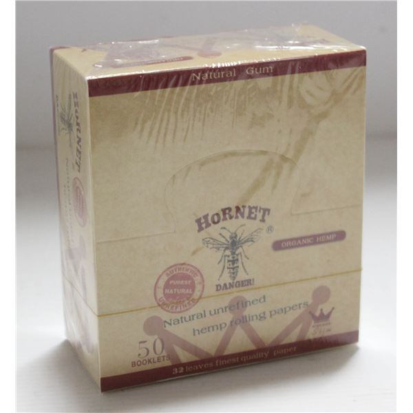 HORNET 50PK KINGSIZE NATURAL UNREFINED HEMP PAPERS