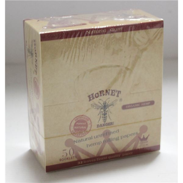 HORNET 50PK KINGSIZE NATURAL UNREFINED HEMP PAPERS