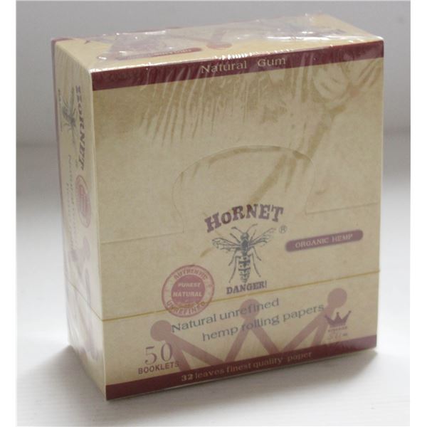 HORNET 50PK KINGSIZE NATURAL UNREFINED HEMP PAPERS