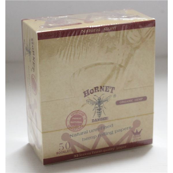 HORNET 50PK KINGSIZE NATURAL UNREFINED HEMP PAPERS