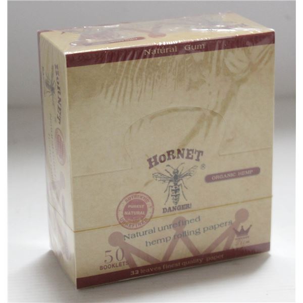 HORNET 50PK KINGSIZE NATURAL UNREFINED HEMP PAPERS