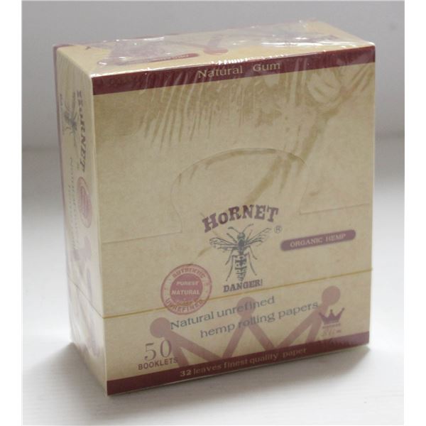 HORNET 50PK KINGSIZE NATURAL UNREFINED HEMP PAPERS