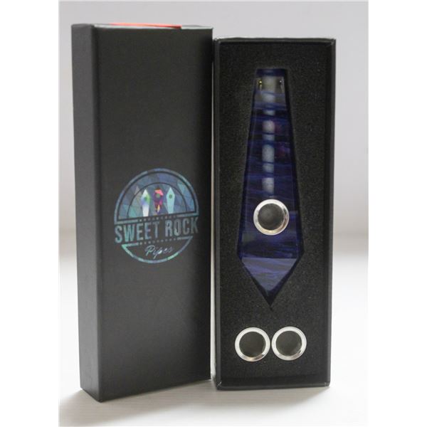 NEW SWEET ROCK GEMSTONE PIPE W/ SCREENS; BLUE