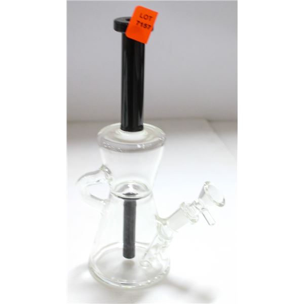 NEW 9" BLACK & CLEAR GLASS BONG