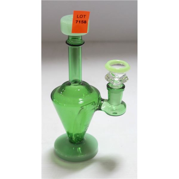 NEW 6.5" 2 TONE GREEN GLASS BONG