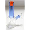 Image 1 : NEW 6.5" BLUE/ CLEAR GLASS STRAIGHT PIPE BONG