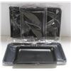 Image 1 : NEW 6PK  8" PLASTIC ROLLING TRAYS- BLACK