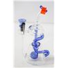 Image 1 : NEW 9.5" CLEAR/ BLUE GLASS PERC BONG