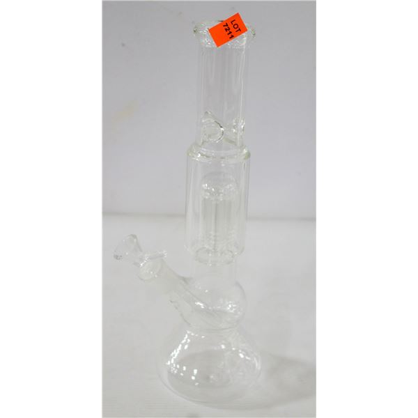 NEW 12" CLEAR GLASS STRAIGHT TUBE BONG