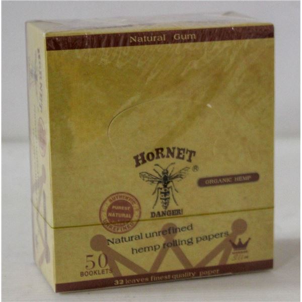 HORNET 50PK KINGSIZE NATURAL UNREFINED HEMP PAPERS