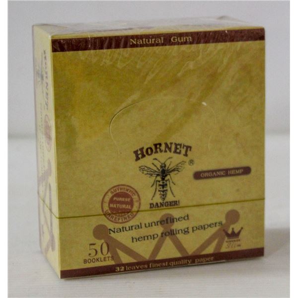 HORNET 50PK KINGSIZE NATURAL UNREFINED HEMP PAPERS