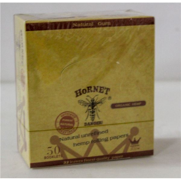 HORNET 50PK KINGSIZE NATURAL UNREFINED HEMP PAPERS