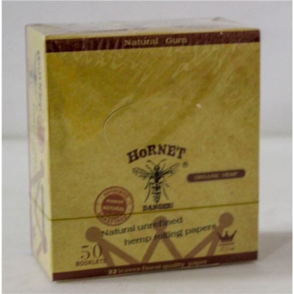 HORNET 50PK KINGSIZE NATURAL UNREFINED HEMP PAPERS