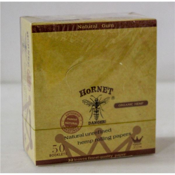 HORNET 50PK KINGSIZE NATURAL UNREFINED HEMP PAPERS