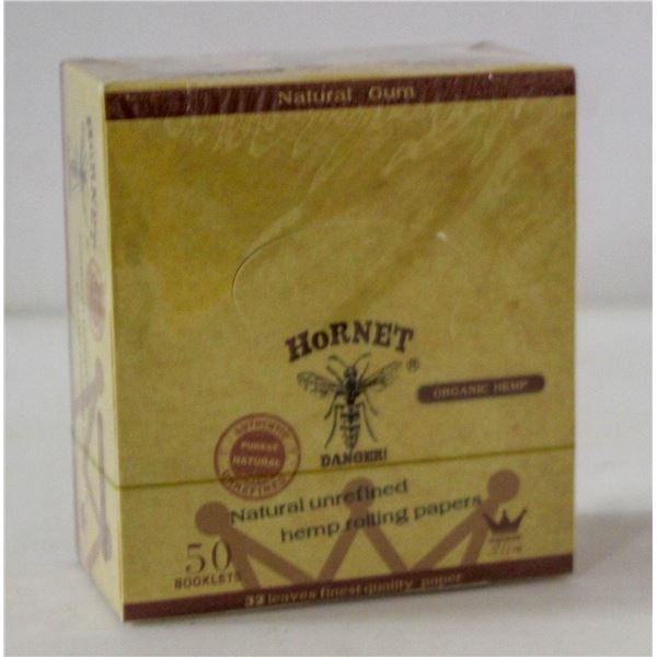 HORNET 50PK KINGSIZE NATURAL UNREFINED HEMP PAPERS