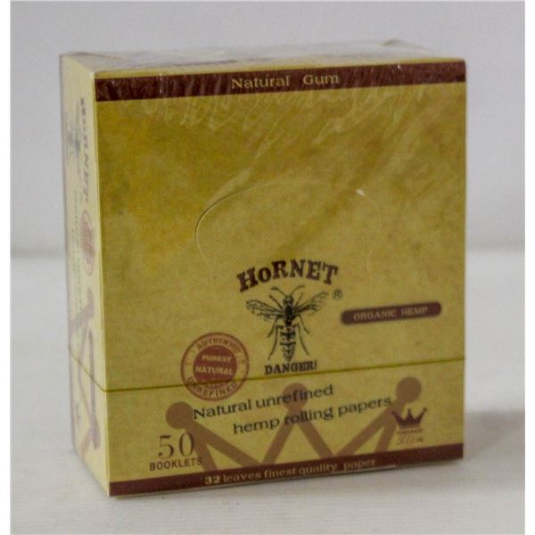 HORNET 50PK KINGSIZE NATURAL UNREFINED HEMP PAPERS