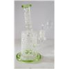 Image 1 : NEW 8.5" CLEAR/ GREEN/ WHITE HONEYCOMB PERC BONG