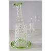 Image 1 : NEW 8.5" CLEAR/ GREEN/ WHITE HONEYCOMB PERC BONG