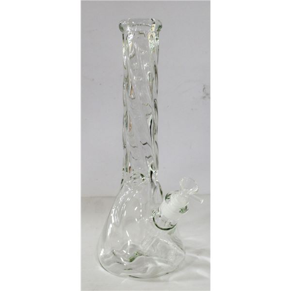 14" NEW CLEAR TWISTY GLASS BONG