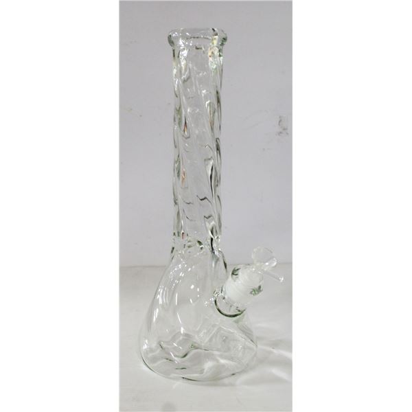 14" NEW CLEAR TWISTY GLASS BONG