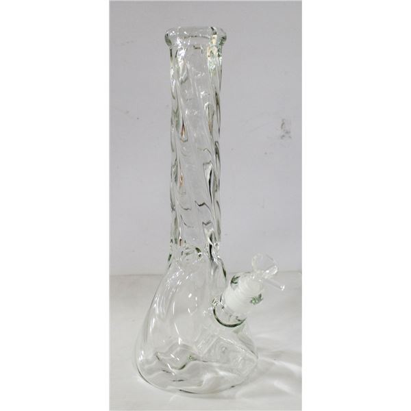 14" NEW CLEAR TWISTY GLASS BONG