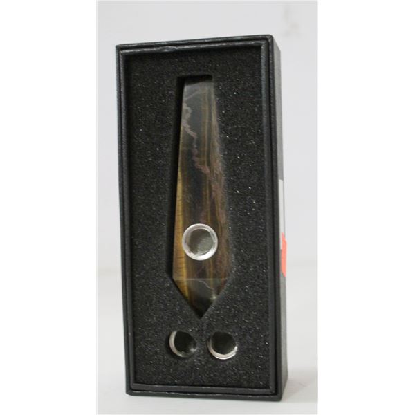 STONE PIPE W/ SCREENS; TIGER EYE STONE