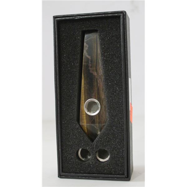STONE PIPE W/ SCREENS; TIGER EYE STONE