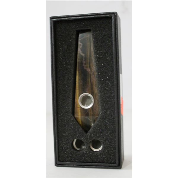 STONE PIPE W/ SCREENS; TIGER EYE STONE