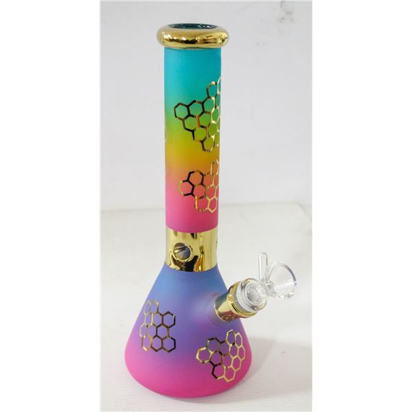 NEW 10" RAINBOW/ GOLD METALLIC HONEYCOMB BEAKER