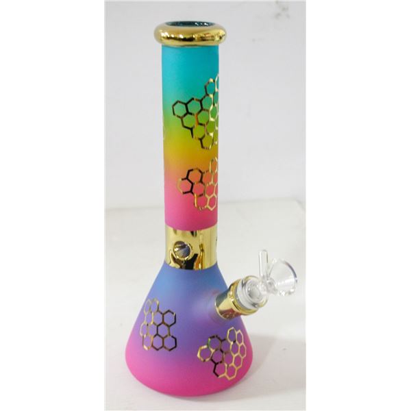 NEW 10" RAINBOW/ GOLD METALLIC HONEYCOMB BEAKER