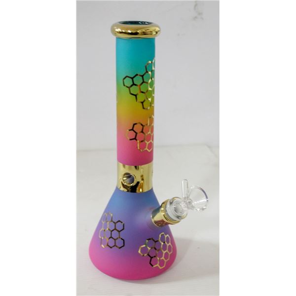 NEW 10" RAINBOW/ GOLD METALLIC HONEYCOMB BEAKER