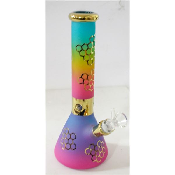 NEW 10" RAINBOW/ GOLD METALLIC HONEYCOMB BEAKER