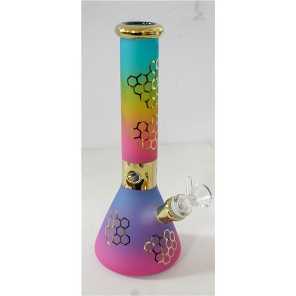 NEW 10" RAINBOW/ GOLD METALLIC HONEYCOMB BEAKER