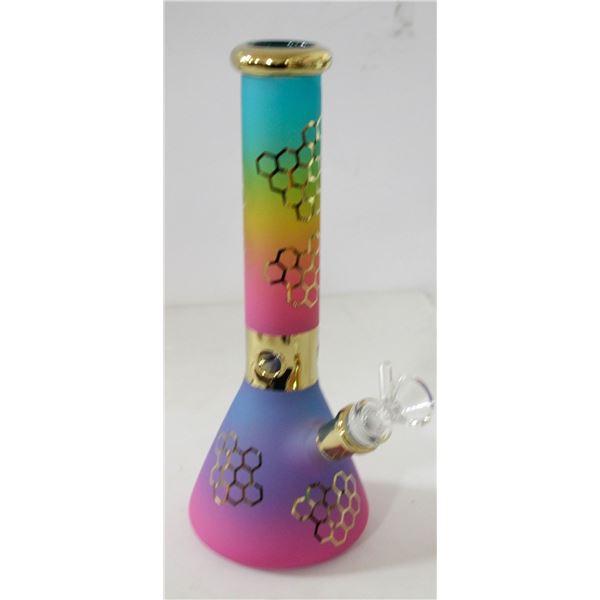 NEW 10" RAINBOW/ GOLD METALLIC HONEYCOMB BEAKER