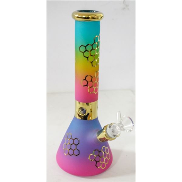 NEW 10" RAINBOW/ GOLD METALLIC HONEYCOMB BEAKER