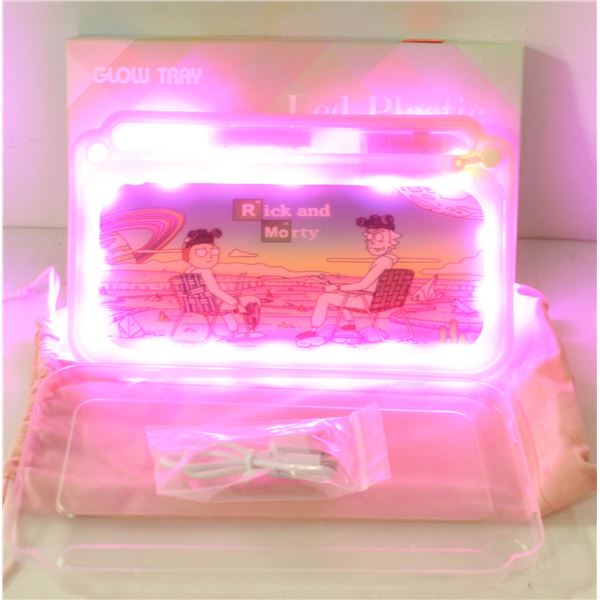 NEW PINK GLOW TRAY; LED PLASTIC ROLLING TRAY- 7