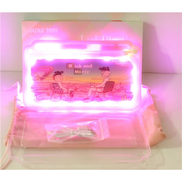 NEW PINK GLOW TRAY; LED PLASTIC ROLLING TRAY- 7