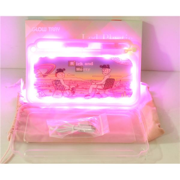 NEW PINK GLOW TRAY; LED PLASTIC ROLLING TRAY- 7