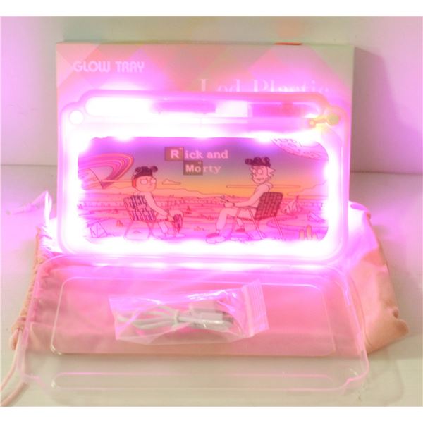 NEW PINK GLOW TRAY; LED PLASTIC ROLLING TRAY- 7