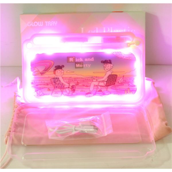 NEW PINK GLOW TRAY; LED PLASTIC ROLLING TRAY- 7