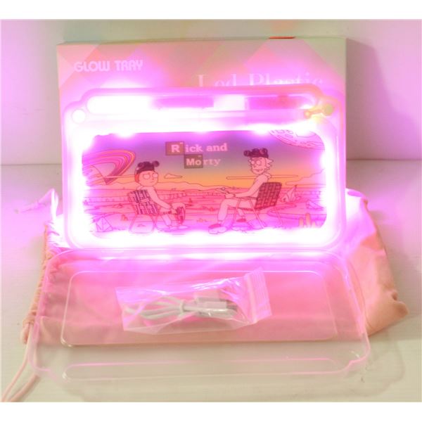 NEW PINK GLOW TRAY; LED PLASTIC ROLLING TRAY- 7