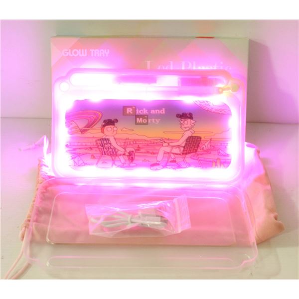 NEW PINK GLOW TRAY; LED PLASTIC ROLLING TRAY- 7