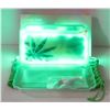 Image 1 : NEW GREEN GLOW TRAY; LED PLASTIC ROLLING TRAY- 7