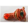 Image 1 : NEW 5" MONSTER FACE GLASS PIPE; RED W/ TEETH, EYE