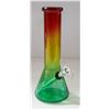 Image 1 : 8" GLASS BEAKER BONG 5MM THICK RASTA