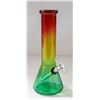 Image 1 : 8" GLASS BEAKER BONG 5MM THICK RASTA
