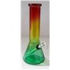 Image 1 : 8" GLASS BEAKER BONG 5MM THICK RASTA